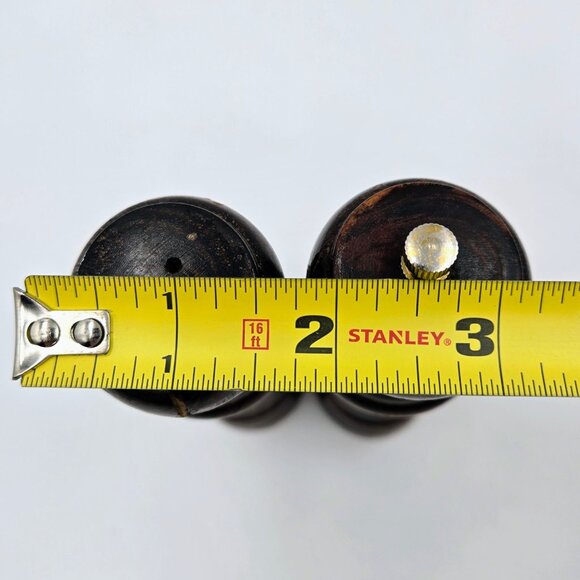 Wooden Salt Shaker And Pepper Mill Grinder Set Vintage 6” Read - Picture 3 of 12